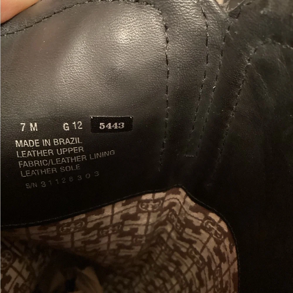 Tory Burch Irene Tall Black Suede Wedge Boots size 7